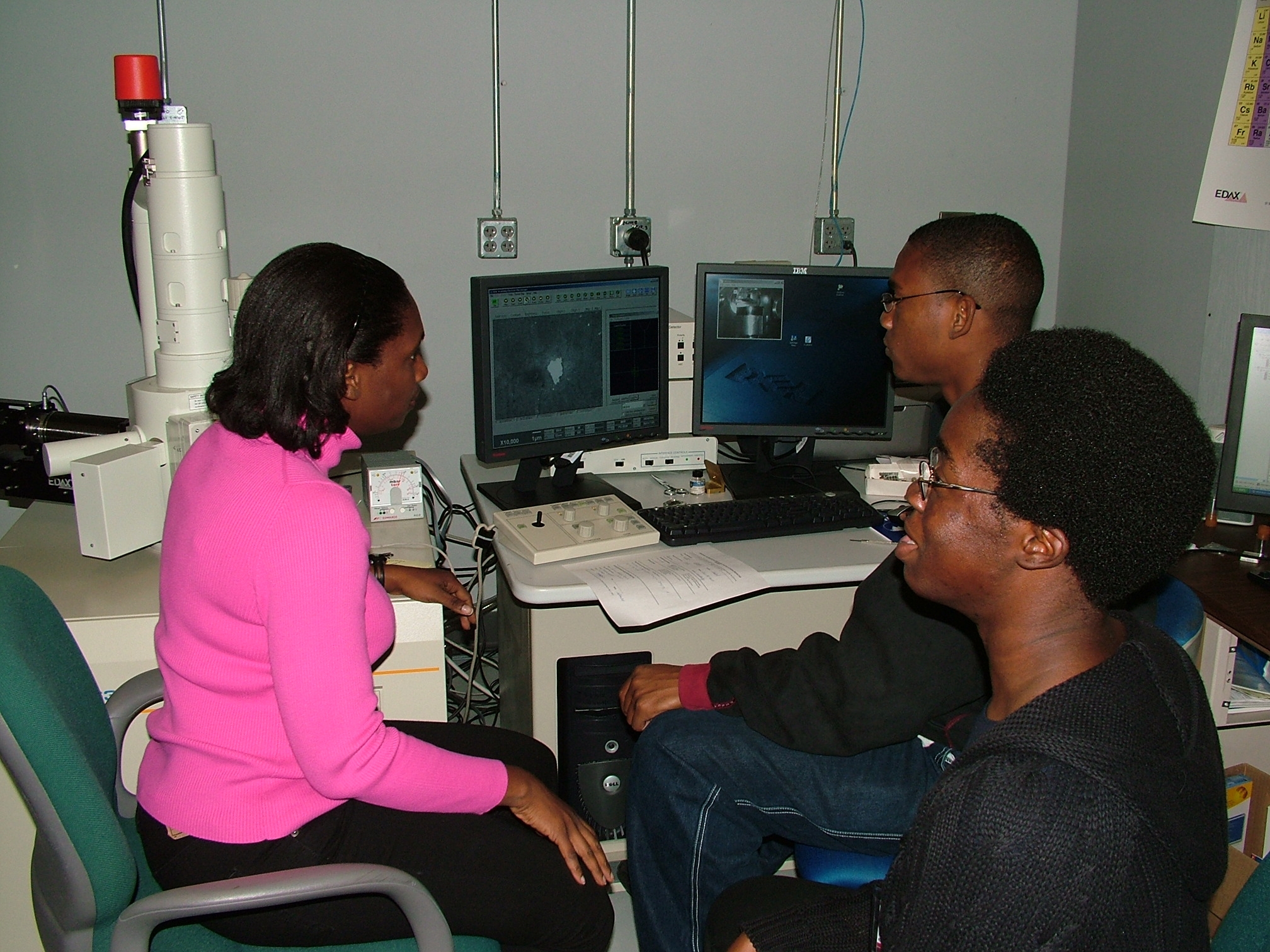 FAMU PREM Students using a Scanning Electron Microscope